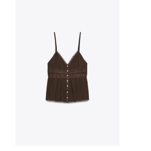Zara Brown Lace Camisole Top